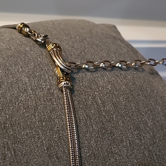 Brighton Boho Style Sliver & Brass Chain Belt - Picture 3 of 12